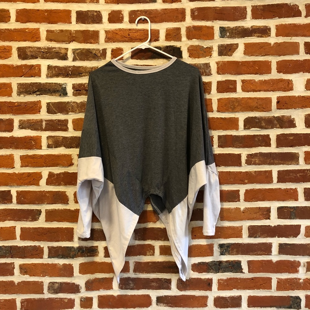 Asymmetrical Grey & White Shirt